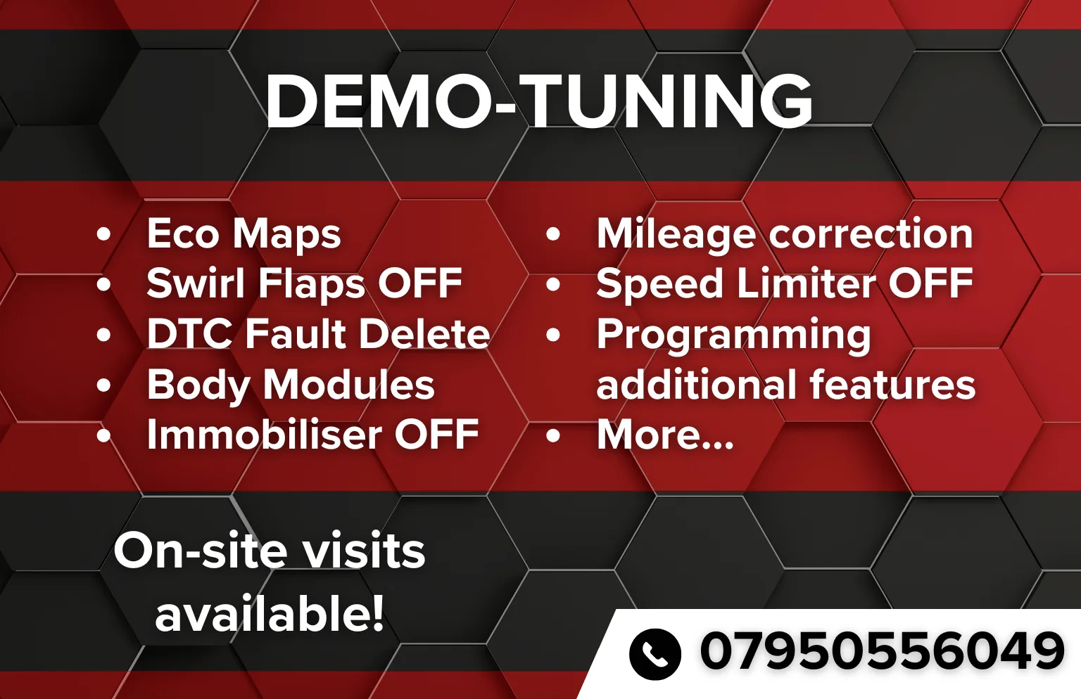 Demo Tuning services list graphic